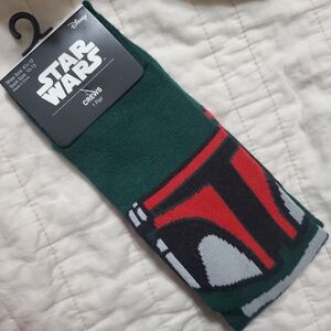 Star Wars Mandalorian Boba Fet Green and Red Crew Socks